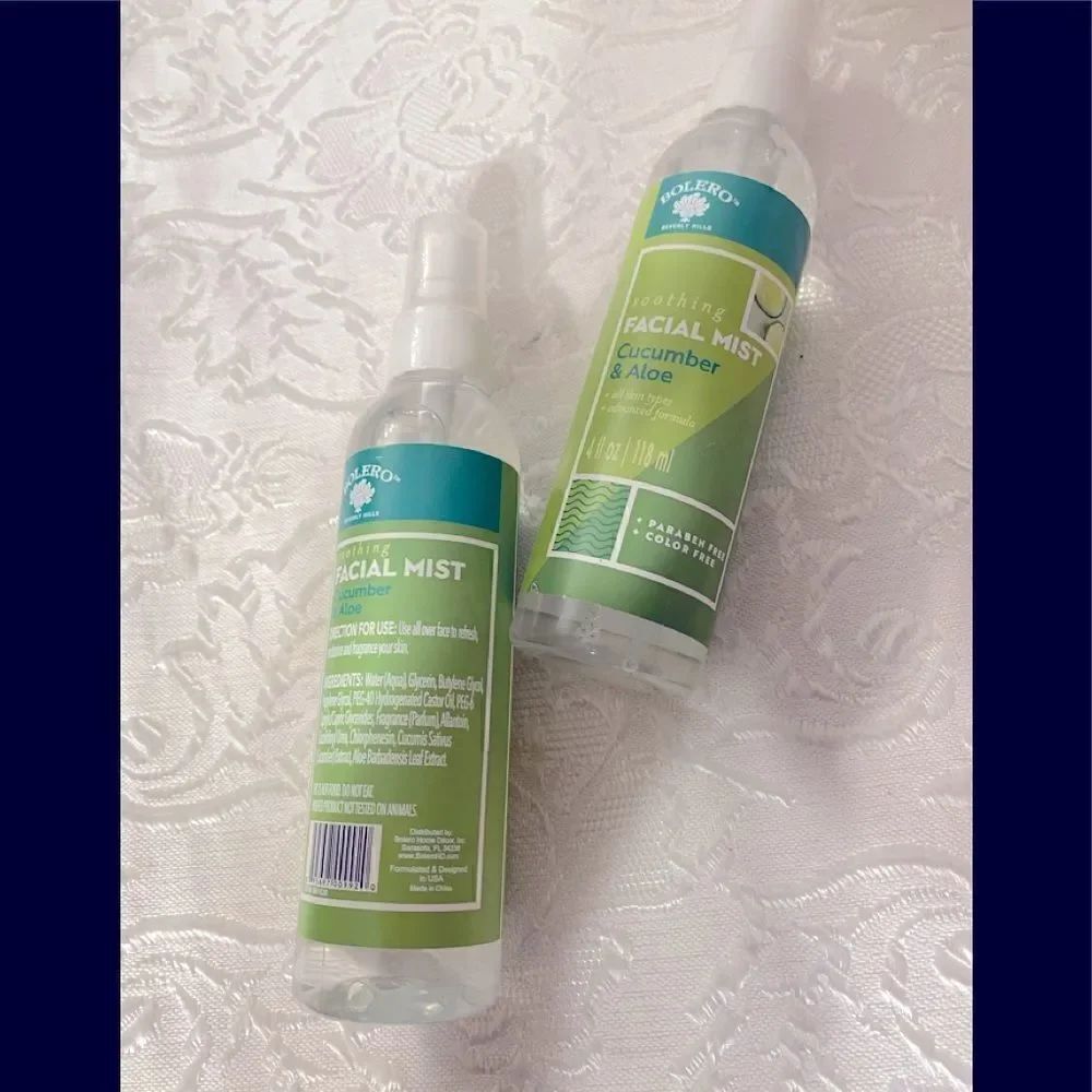 🛍2 Bottles of Bolero Soothing facial mist spray with cucumber & aloe 4fl OZ